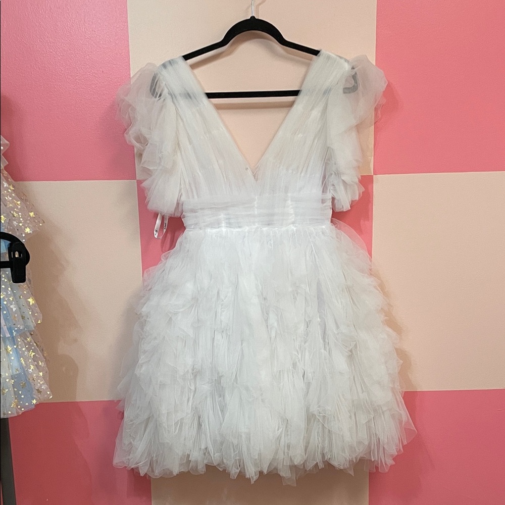 MacDuggal white dress